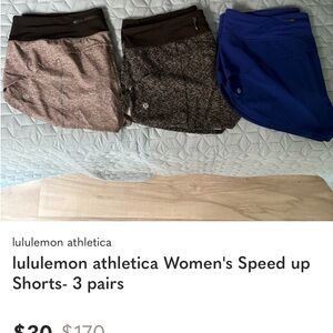 lululemon athletica Women's Speed Up Shorts - Black, Gray, Blue